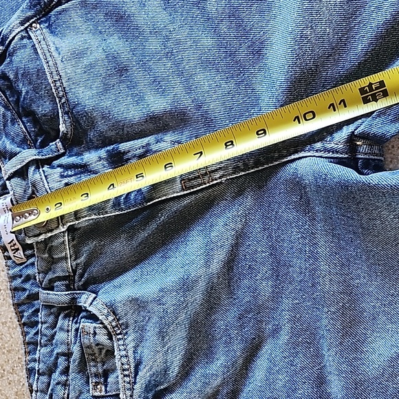 Zara High Waist Frayed Hem Jeans Size 24 - Picture 5 of 12